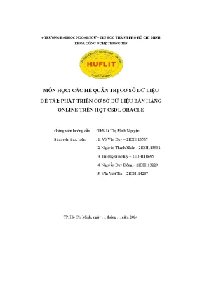 Đề tài phát triển cơ sở dữ liệu bán hàng online trên hqt csdl oracle