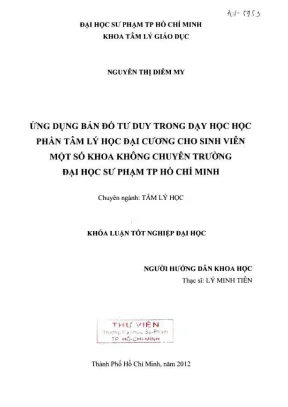 Khóa luận tốt nghiệp tâm lý học ứng dụng bản đồ tư duy trong dạy học học phần tâm lý học đại cương cho sinh viên một số khoa không chuyên trường đại học sư phạm tp hồ chí minh