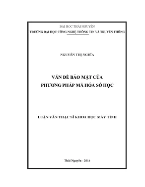 Vấn đề bảo mật của phương pháp mã hóa số học