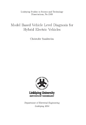 Model based vehicle level diagnosis for hybrid electric vehicles