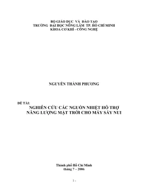 Khóa luận tốt nghiệp cơ khí công nghệ nghiên cứu các nguồn nhiệt hỗ trợ năng lượng mặt trời cho máy sấy nui