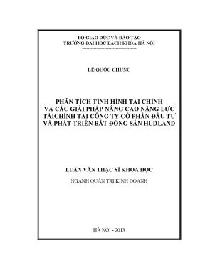 Phân tích tình hình tài chính và các giải pháp nâng cao năng lực tài chính tại công ty cổ phần đầu tư và phát triển bất động sản hudland