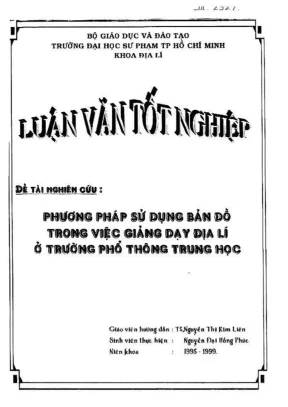 Khóa luận tốt nghiệp địa lý phương pháp sử dụng bản đồ trong việc giảng dạy địa lý ở trường phổ thông trung học