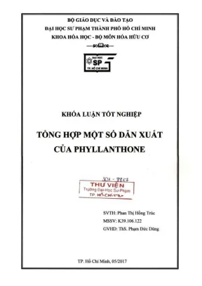 Khóa luận tốt nghiệp hóa học tổng hợp một số dẫn xuất của phyllanthone