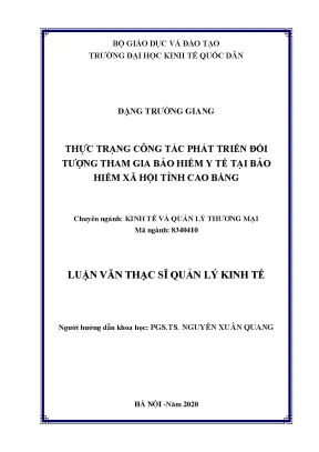 Thực trạng công tác phát triển đối tượng tham gia bảo hiểm y tế tại bảo hiểm xã hội tỉnh cao bằng