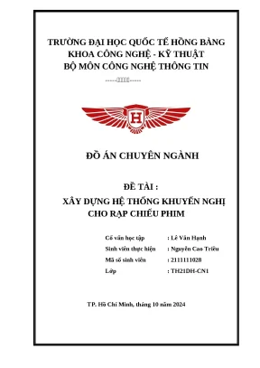 Đồ án chuyên ngành đề tài xây dựng hệ thống khuyến nghị cho rạp chiếu phim