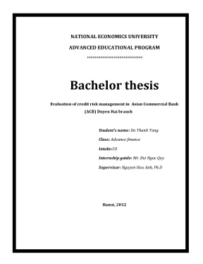 Evaluation of credit risk management in asian commercial bank acb duyen hai branch