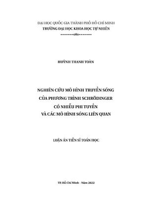 Nghiên cứu mô hình truyền sóng của phương trình schrӧdinger có nhiễu phi tuyến và các mô hình sóng liên quan
