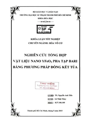 Khóa luận tốt nghiệp hóa học nghiên cứu tổng hợp vật liệu nano yfeo3 pha tạp bari bằng phương pháp đồng kết tủa