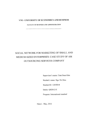 Khóa luận tốt nghiệp quản trị kinh doanh social network for marketing of small and medium sized enterprises case study of am outsourcing services company
