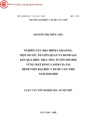 Nghiên cứu đặc điểm lâm sàng một số yếu tố liên quan và đánh giá kết quả điều trị u ống tuyến mồ hôi vùng mặt bằng laser co2 tại bệnh viện đại học y dược cần thơ năm 2018 2020