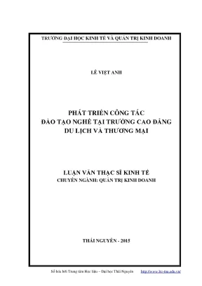Phát triển công tác đào tạo nghề tại trường cao đẳng du lịch và thương mại