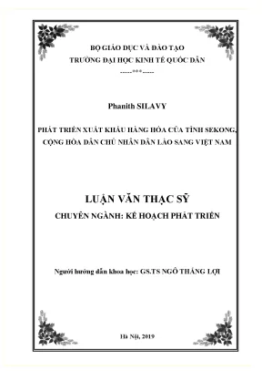 Phát triển xuất khẩu hàng hóa của tỉnh sekong cộng hòa dân chủ nhân dân lào sang việt nam