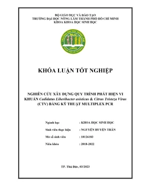 Khóa luận tốt nghiệp công nghệ sinh học nghiên cứu xây dựng quy trình phát hiện vi khuẩn cadidatus liberibacter asisticus citrus tristeza virus ctv bằng kỹ thuật multiplex pcr