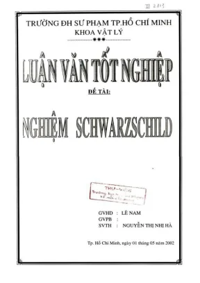 Khóa luận tốt nghiệp vật lý nghiệm schwarzshild
