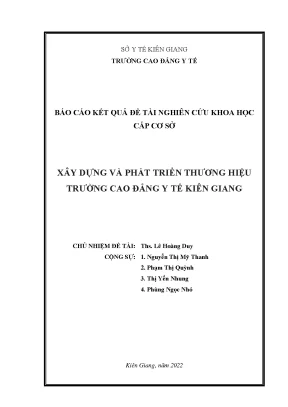 Xây dựng và phát triển thương hiệu trường cao đẳng y tế kiên giang