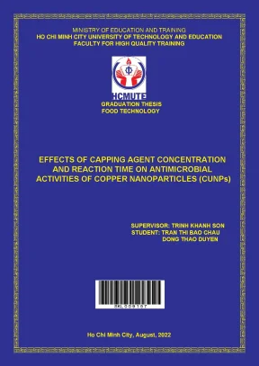 Effects of capping agent concentration and reaction time on antimicrobial activities of copper nanoparticles cunps