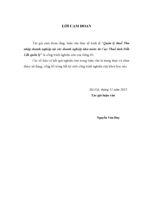 Quản lý thuế thu nhập tại doanh nghiệp tại các doanh nghiệp nhà nước do cục thuế tỉnh đắk lắk quản lý
