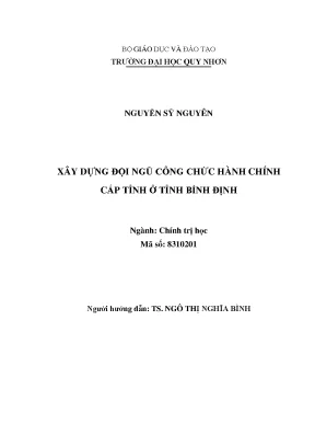 Xây dựng đội ngũ công chức hành chính cấp tỉnh ở tỉnh bình định