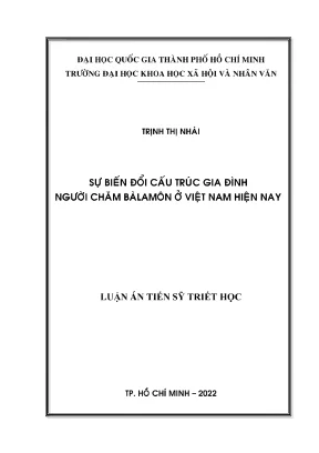 Sự biến đổi cấu trúc gia đình người chăm bàlamôn ở việt nam hiện nay