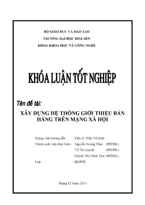 Xây dựng hệ thống giới thiệu bán hàng trên mạng xã hội