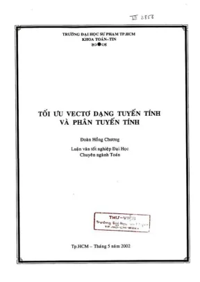 Khóa luận tốt nghiệp toán tin tối ưu vectơ dạng tuyến tính và phân tuyến tính