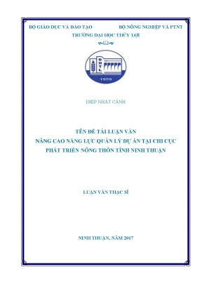 Nâng cao năng lực quản lý dự án tại chi cục phát triển nông thôn tỉnh ninh thuận