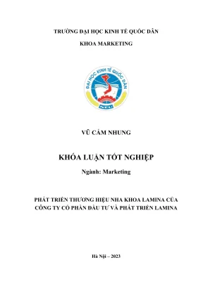 Khóa luận tốt nghiệp phát triển thương hiệu nha khoa lamina của công ty cổ phần đầu tư và phát triển lamina