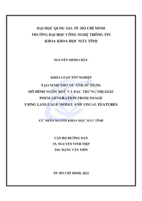 Khóa luận tốt nghiệp khoa học máy tính tạo sinh thơ từ ảnh sử dụng mô hình ngôn ngữ và đặc trưng thị giác