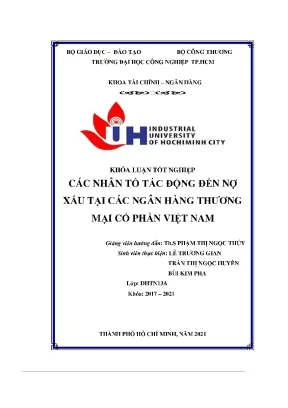 Các nhân tố tác động đến nợ xấu tại các ngân hàng thương mại cổ phần việt nam