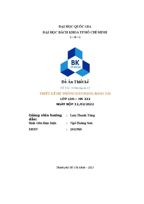 Đồ án thiết kế thiết kế hệ thống dẫn động băng tải