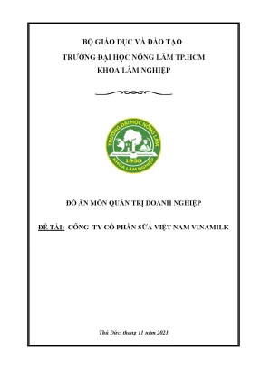 Đồ án môn quản trị doanh nghiệp công ty cổ phần sữa việt nam vinamilk