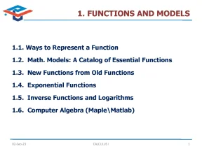 Chapter 1 functions and models 1