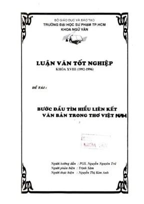 Khóa luận tốt nghiệp ngữ văn bước đầu tìm hiểu liên kết văn bản trong thơ việt nam