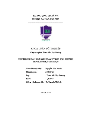 Khoá luận tốt nghiệp nghiên cứu bầu không khí tâm lý học sinh trường thpt khoa học giáo dục