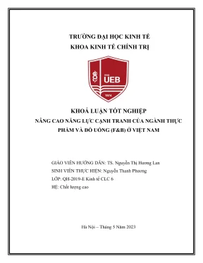 Khóa luận tốt nghiệp kinh tế chính trị nâng cao năng lực cạnh tranh của ngành thực phẩm và đồ uống fb ở việt nam