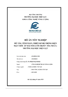 Thiết kế điện mặt trời cho toa nha a trường đại học điện lực