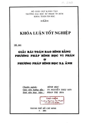 Khóa luận tốt nghiệp toán tin giải bài toán bao hình bằng phương pháp hình học vi phân và phương pháp hình học phản xạ ảnh