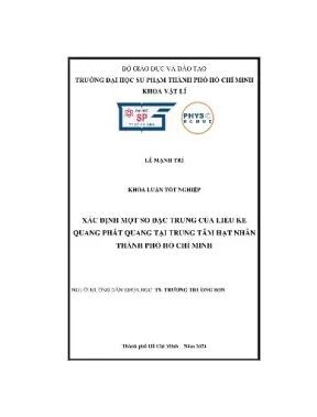 Xác định một số đặc trưng của liều kế quang phát quang tại trung tâm hạt nhân thành phố hồ chí minh