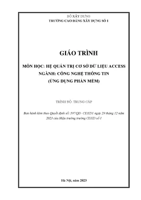 Giáo trình hệ quản trị cơ sở dữ liệu access ngành công nghệ thông tin trung cấp