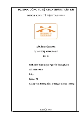 Đồ án quản trị kho hàng