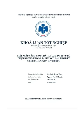 Giải pháp nâng cao chất lượng dịch vụ bộ phận buồng phòng tại khách sạn liberty central saigon riverside