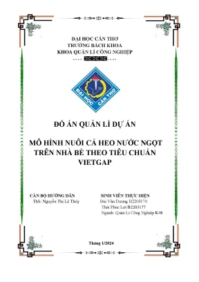 Đồ án quản lí dự án mô hình nuôi cá heo nước ngọt trên nhà bè theo tiêu chuẩn vietgap