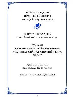 Giải pháp phát triển thị trường xuất khẩu châu âu cho thiên long