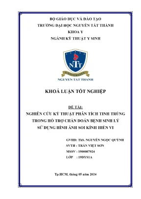 Nghiên cứu kỹ thuật phân tích tinh trùng trong hỗ trợ chẩn đoán bệnh sinh lý sử dụng hình ảnh soi kính hiển vi