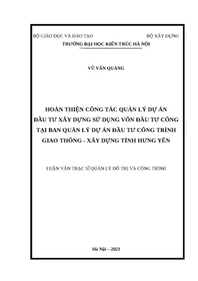 Luận văn quản lý xây dựng giao thông