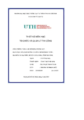 Thiết kế môn học tổ chức và quản lý thi công công trình nâng cấp mở rộng hương lộ 7