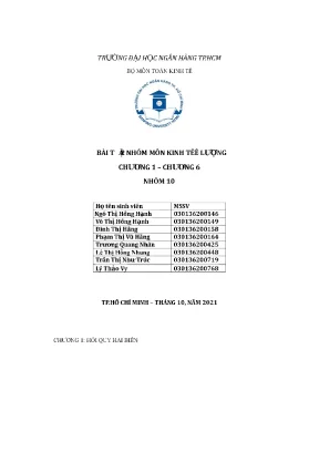 Btln nhom10 d10 bài tập tự luận kinh tế lượng