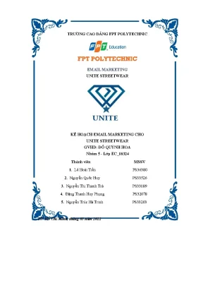 Kế hoạch email marketing cho unite streetwear