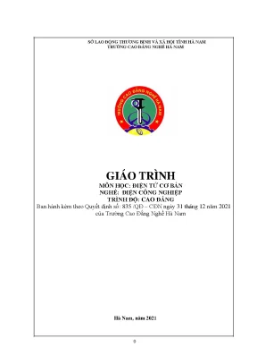 Giáo trình điện tử cơ bản nghề điện công nghiệp cao đẳng